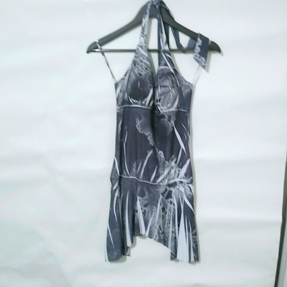 Dots S Gray Swirl Athletic Halter Dress